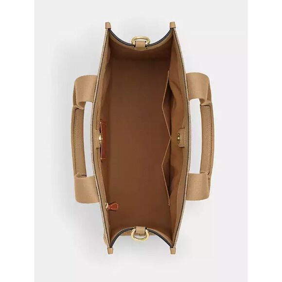 🔥🎁NWT! Coach Smith Tote Bag in Sig Jacquard Canvas Khaki Multi CY367 Msrp:$428 - Picture 9 of 14